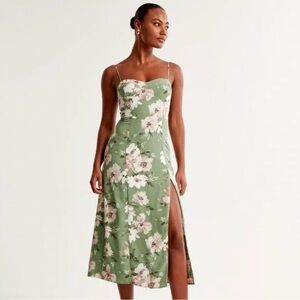 Abercrombie & Fitch Green Floral Midi Dress